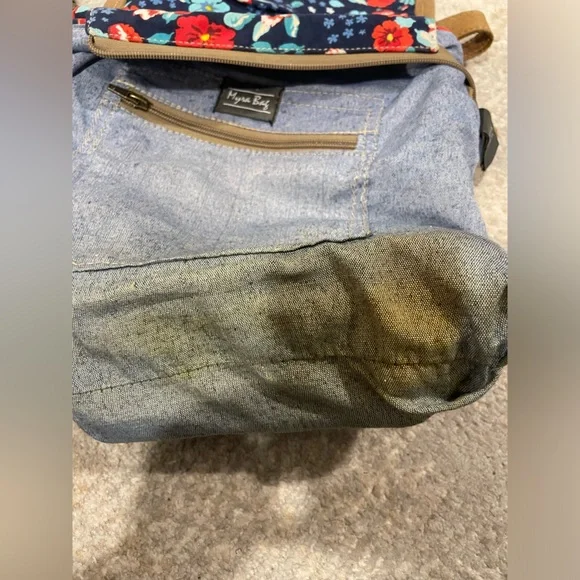 Myra Cowhide Floral Hair On Hide Leather Crossbody Messenger Bag Purse Canvas - Picture 11 of 11